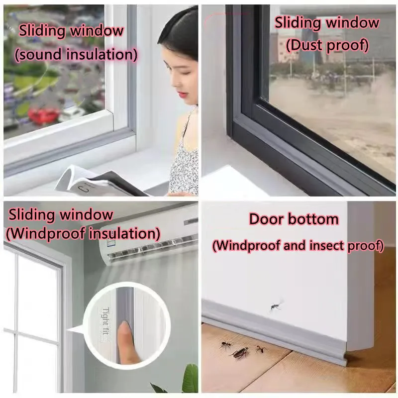 Sealing Strip Door Seal Strip Window Seal Strip Sealing Tape Rubber Seal Strip Rubber Door Weatherstripping Door Weatherstripping 40M Soundproof Foam Window Weatherproof Sliding Door Window Windproof Soundproof Door Bottom Sealing Gap Filler