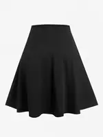 ROSEGAL Plus Size Women's Gothic Skirt Casual Plain Chain Detail High Waisted Stitching Plaid Pleated Layered Lace Up Skirts 5XL - Image 2