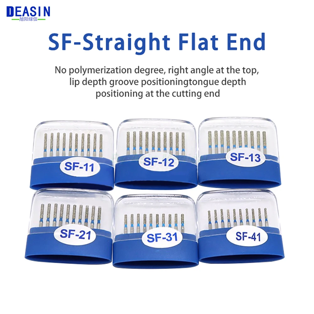 10/Pcs Dental Diamond Burs Drill for Teeth Polishing High Speed Handpiece FG 1.6M SF-11 SF-12C 5