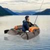Inflatable Fishing Boat, Portable & Lightweight for Lake/Ocean, Oxford Cloth, 286.6lbs Load Capacity, Adjustable Backrest 1