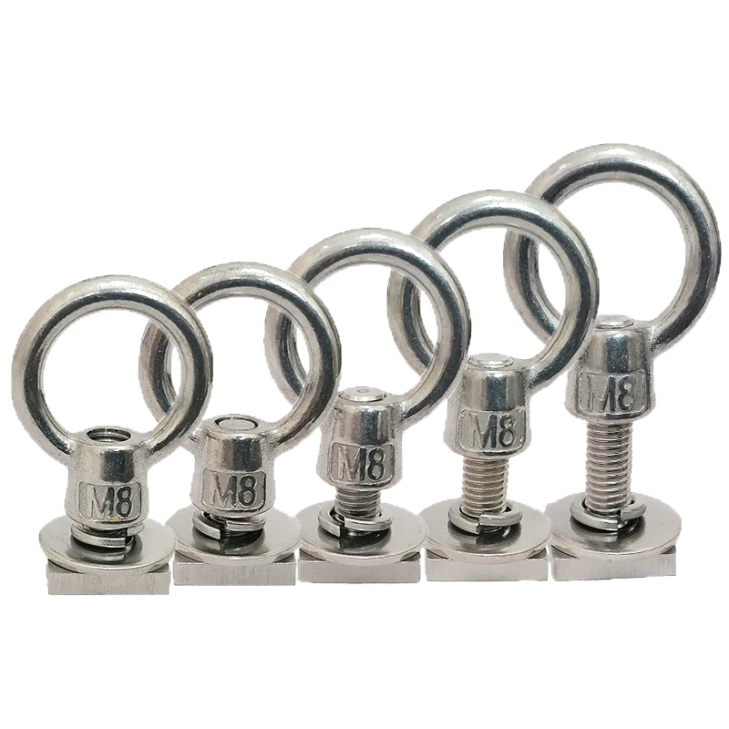 2x M8 T Bolt Eye Nut Zurrset für Rhino Thule Yakima Pro Rola Dachträger 16mm eBa