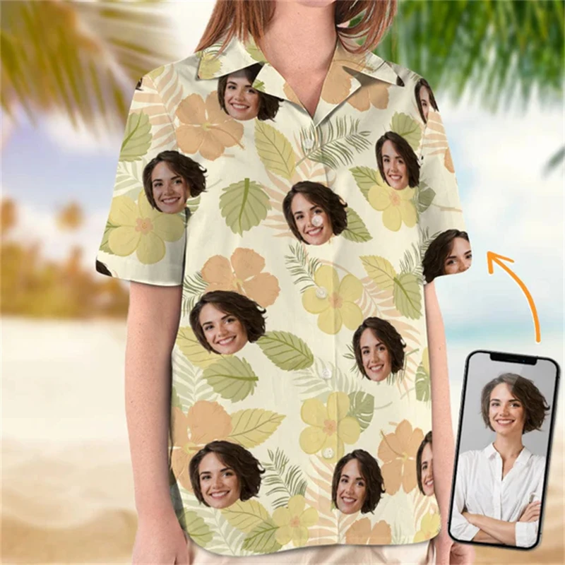 Divertidas Personalizadas Camisas Hawaianas Personalizadas Camisa