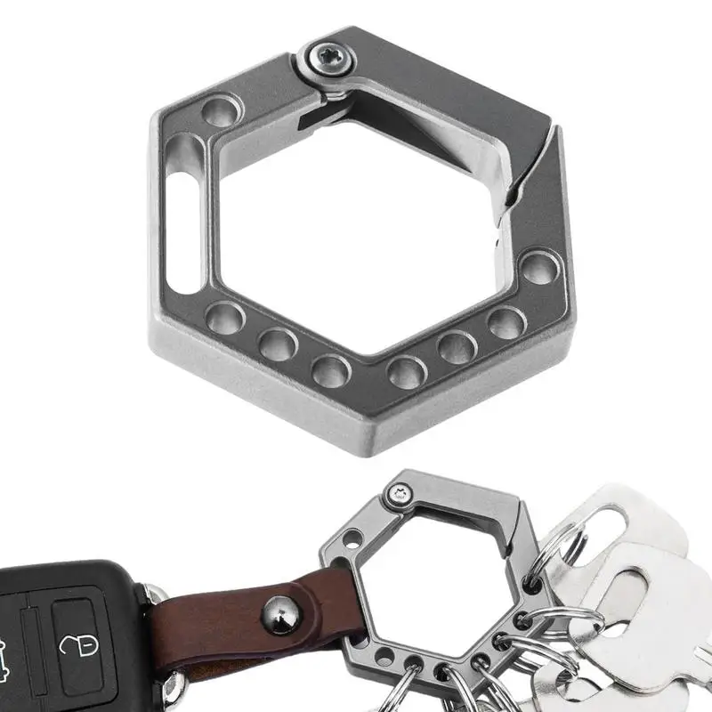 

Автомобильный брелок, титановые шестигранные кольца для ключей, быстросъемный автомобильный брелок для ключей, шестигранный тяжелый Автомобильный держатель для ключей, зажим для ремня