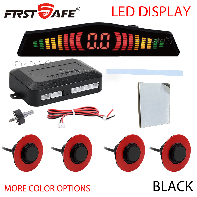 4-sensor car reverse radar parking sensor buzzer detector auxiliary flat probe system 16.5mm kit General Motors camera