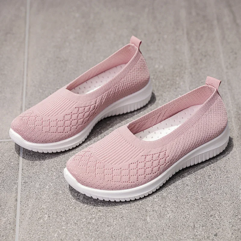 Summer Mesh Women Casual Shoes Breathable Sneakers Women Lightweight Slip on Loafers Outdoor Walking Shoe Tenis Zapatillas Mujer