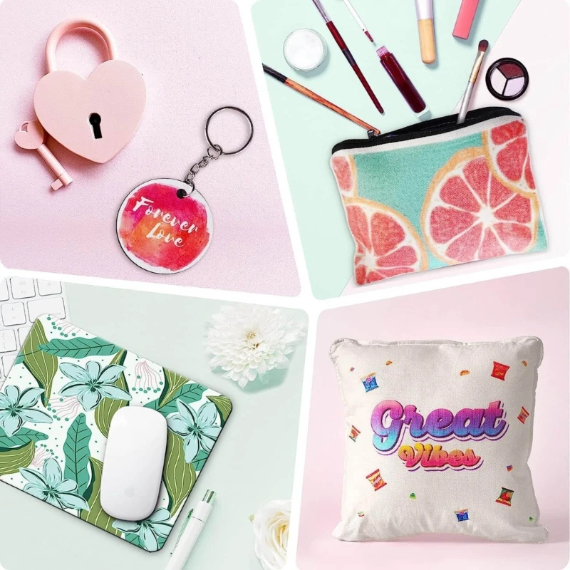 MDF Sublimation Printing Blanks: 76-Piece Blanks Keychain and Cosmetic Bag Set