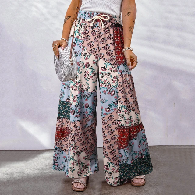 Boho Bohemian Vintage High Waist Floral Flare Pants For Women Wide Leg  Palazzo Boho Trousers With Preppy Style And Loose Fit LJJA2938 From  Good_clothes, $0.02 | DHgate.Com