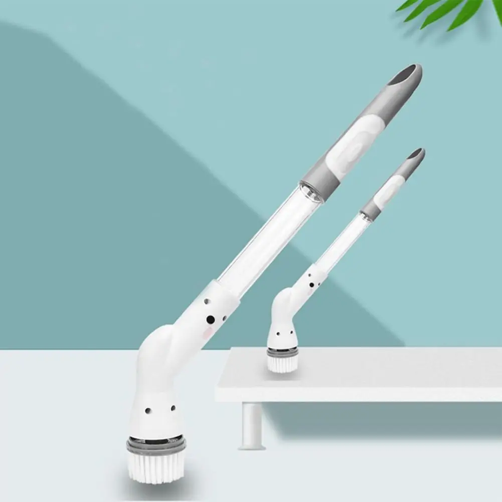 Dust Cleaning Brush Adjustable Cordless Cleaning Brush With 6 Brush Heads For Bathroom Floor Tile
