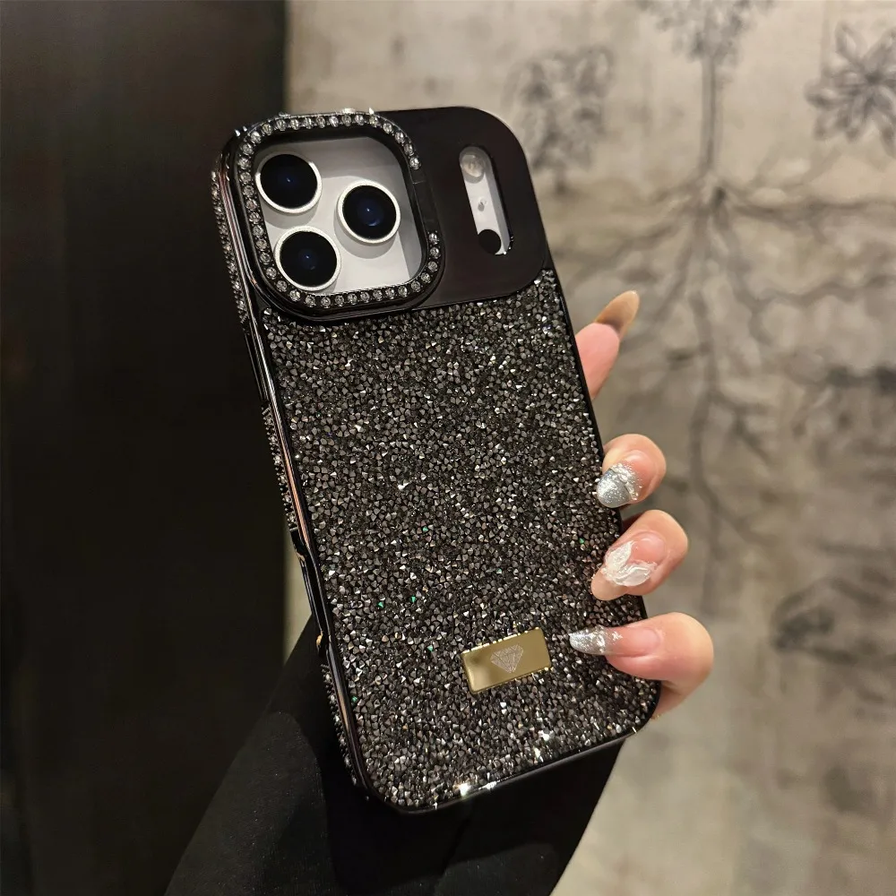 Luxury Fashion Bling Glitter Diamond Phone Case with Bracket and Protective Shell