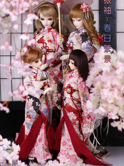 Vêtements délicats de poupée BJD, Sakura rose, kimono de style japonais,  MSD, YOSD, accessoires YukMiPOPO68, UnmunID75, mariage, 1/6, 1/4, 1/3