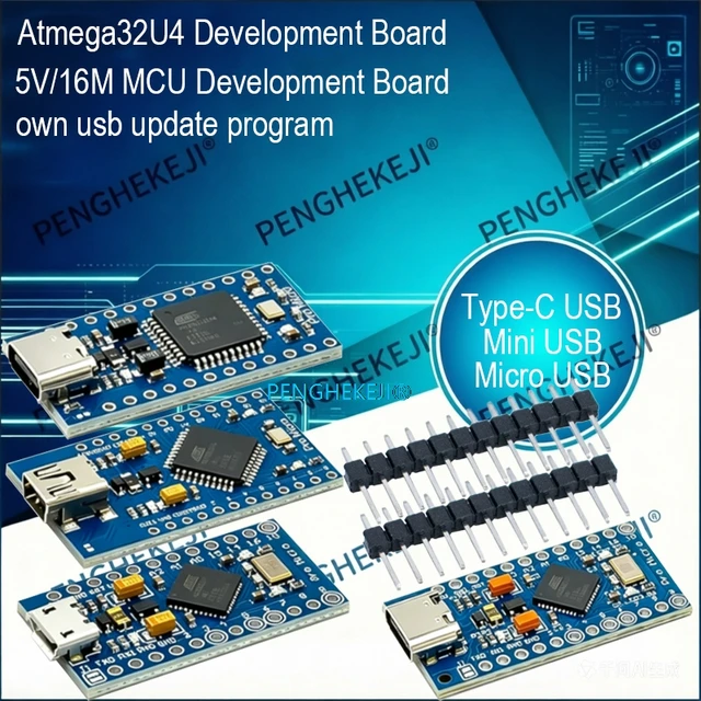 Pro Micro utilise le programme de mise à jour USB Atmega32U4 5V/16M pour carte de développement MCU 1