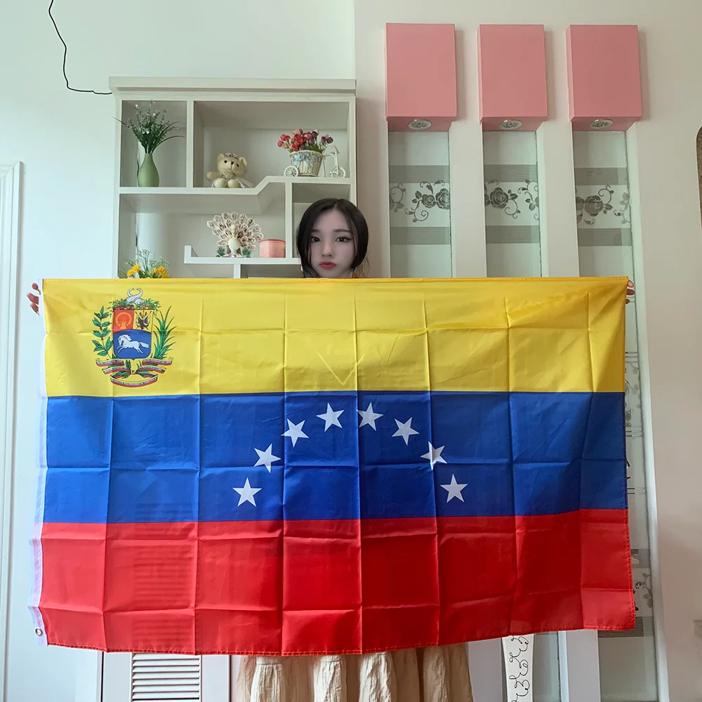 Bandiera Zwjflagshow Bandiera Del Venezuela 90 X150Cm 3 X5Fts Poliestere Appeso Ve Ven Bandiere Del Venezuela Bandiera Del Paese Bandiera Nazionale