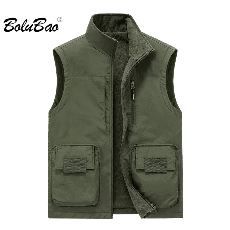

BOLUBAO 2023 Outdoor Casual Vest For Men Cotton Multi-Pocket Fishing Jacket High Quality Design Hot Casual Vest For Men