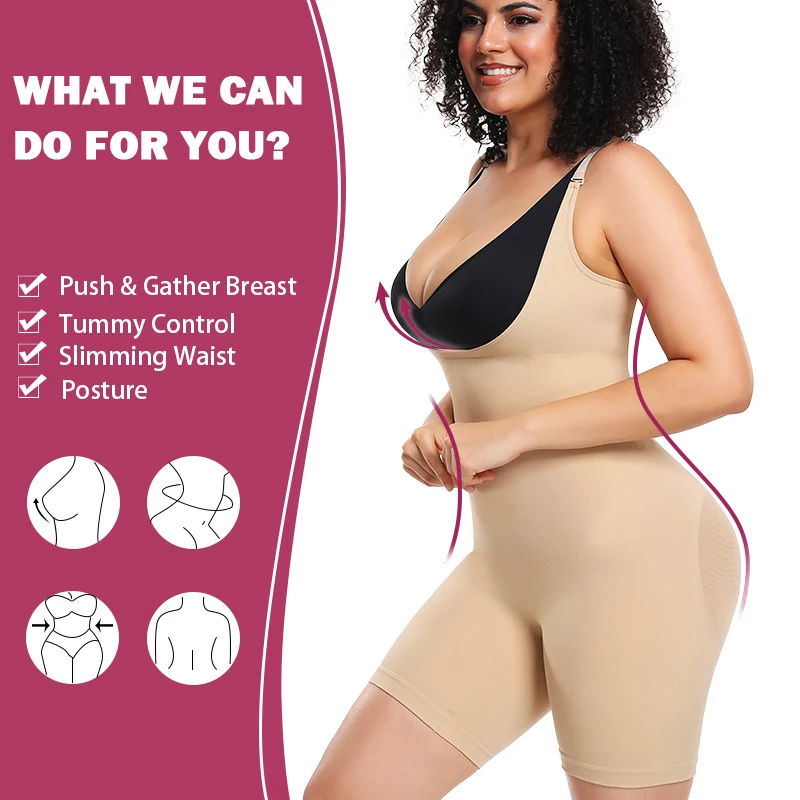 Full Bodysuit Shapewear for Women Tummy Control and Butt Lifter Slimming Sheath Push Up Thigh Slimmer Abdomen Body Shaper Corset