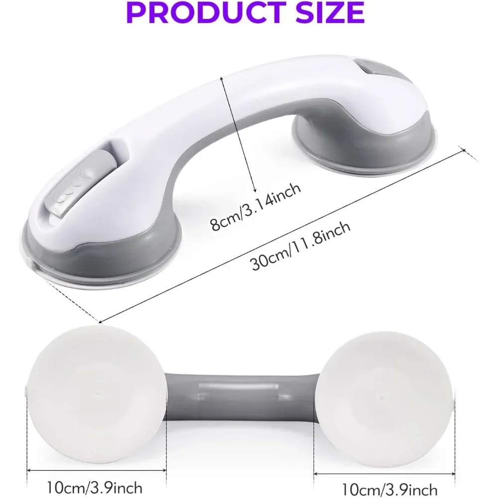 New Nail Free Suction Cup Armrest Wall Mounted Glass Door Handle Bathroom Sliding Door Handle Elderly Armrest