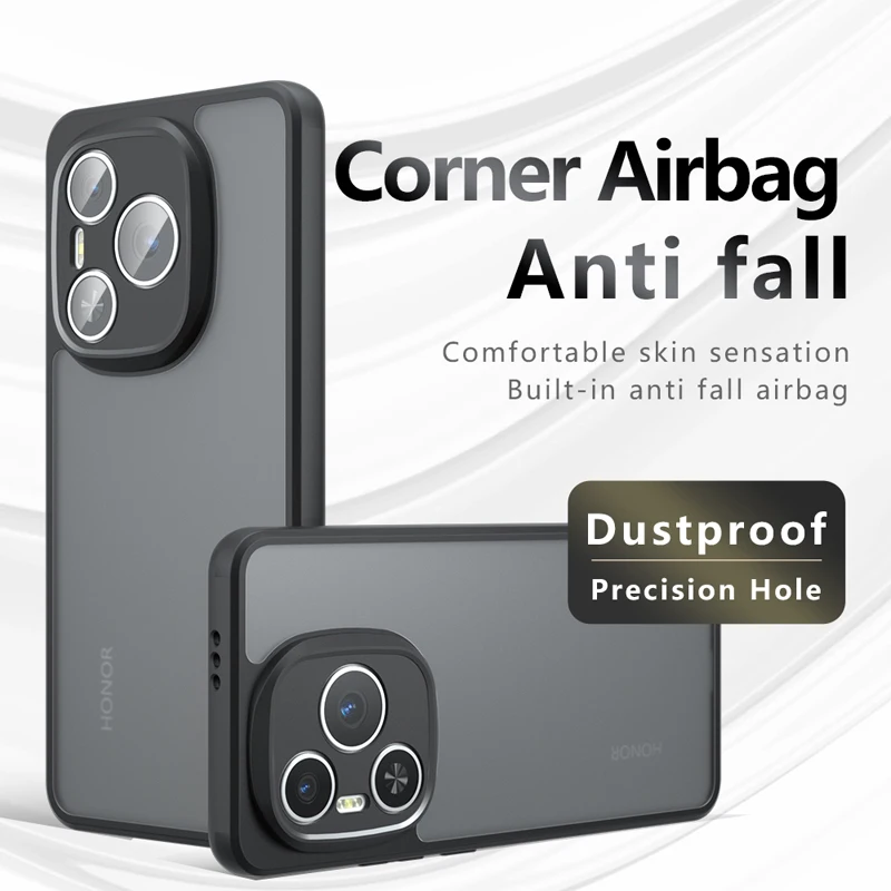 Enhanced Shockproof Frosted Matte Protective Case with Anti-Fingerprint Transparent Cover