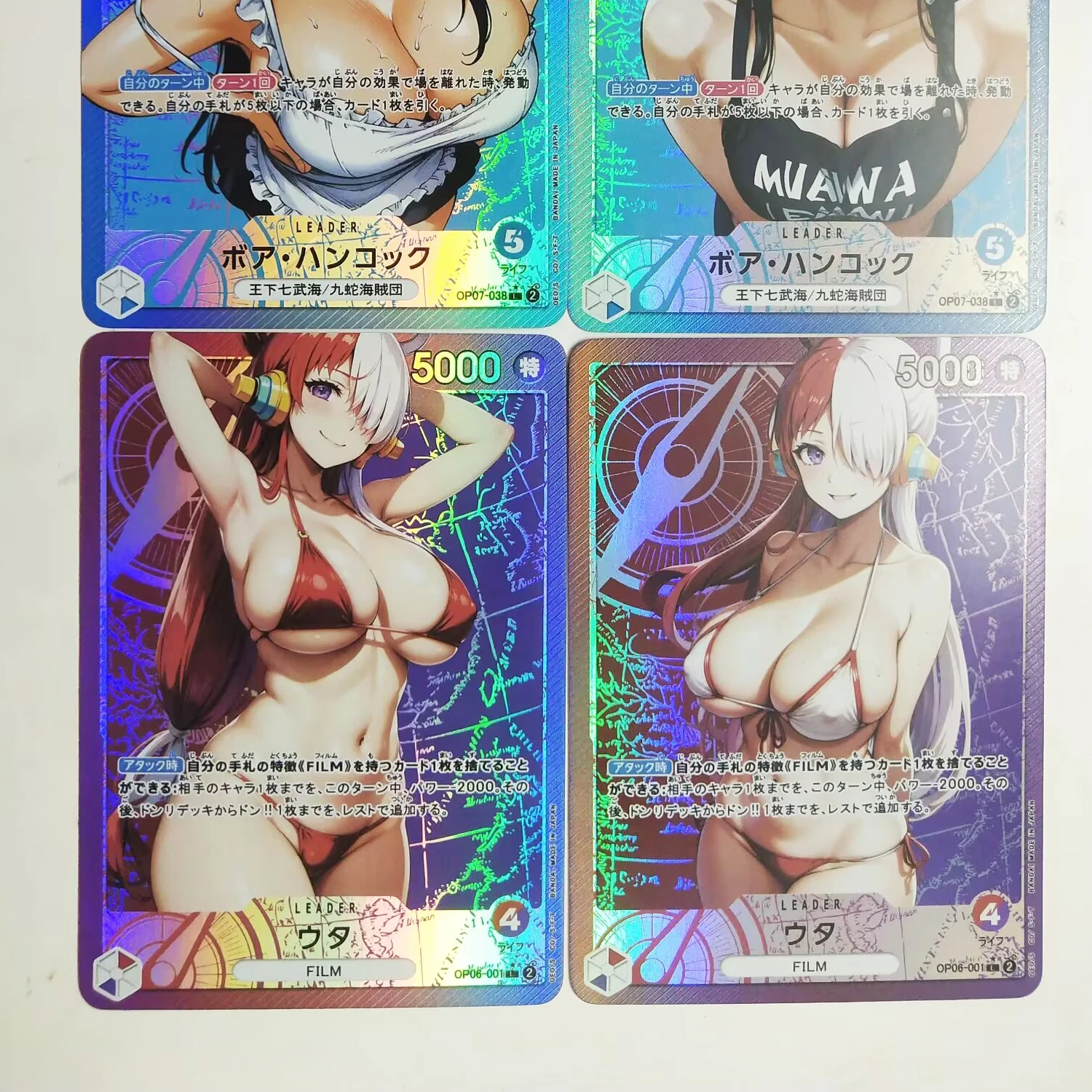 4Pcs/set Diy Self Made One Piece Uta Hancock Flash Card OPCG Classic Game Anime Collection Cards Gift Toy