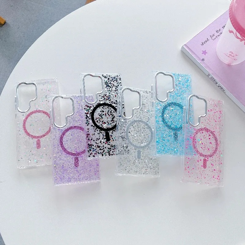 Fashionable Shiny Magnetic Wireless Charging Phone Case