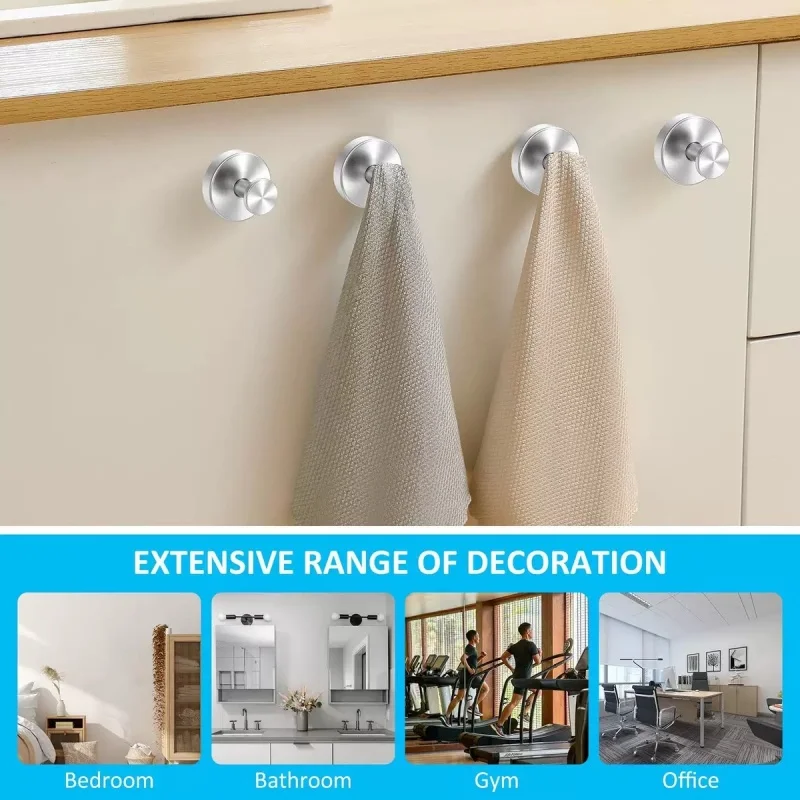 Suction Cup Hooks Waterproof Towel Coat Bath Robe Hook Holder Bathroom Kitchen Glass Door Mirror Tile Organization