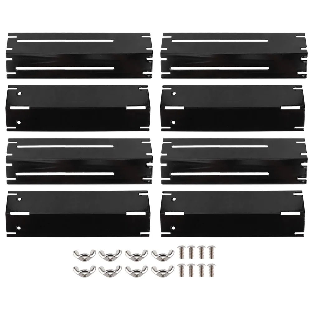 4Pcs Adjustable Universal Heavy Duty Adjustable Porcelain Steel Heat Plate Replace Shield Heat Tent Burner Cover Gas Grill