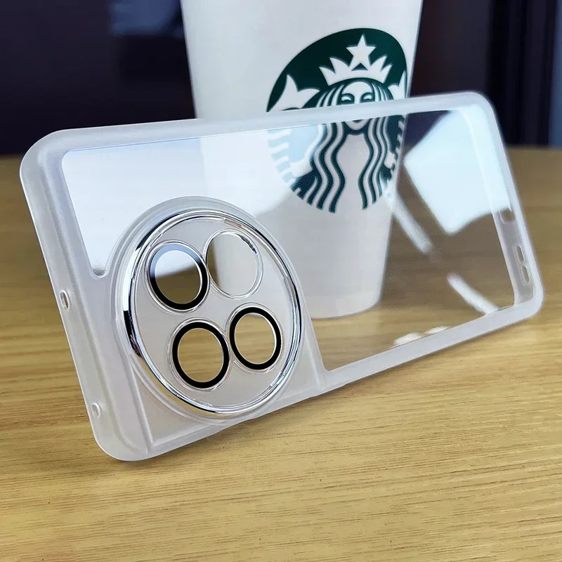 Soft Silicone Translucent Back Cover with Lens Film and Case
