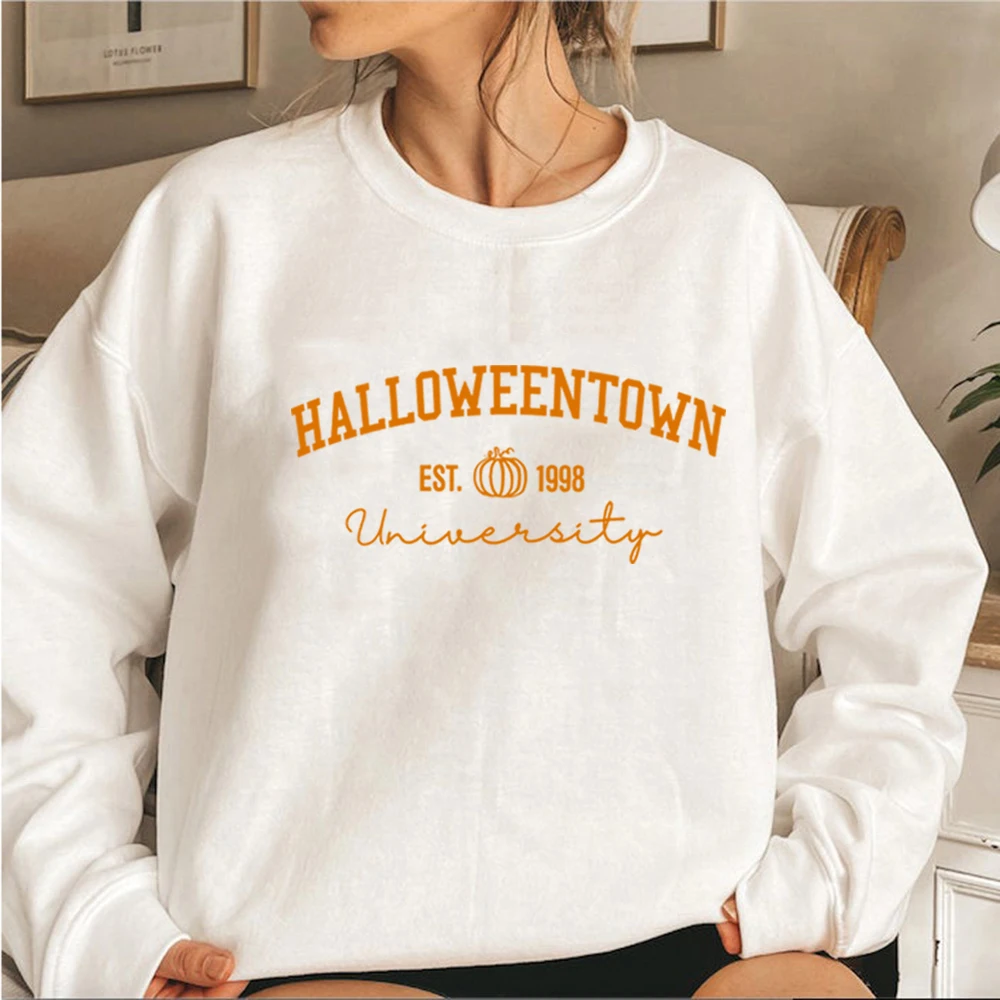 

Halloweentown University Sweatshirt Halloween Crewneck Sweatshirts HalloweenTown 1998 Hoodie Fall Casual Graphic Hoodies Tops