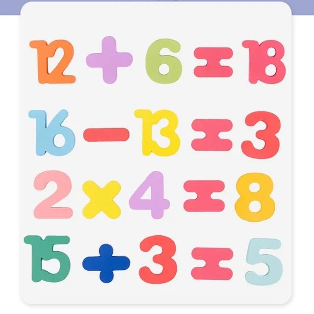 Wooden Puzzle Alphabet Number Shape Matching Board Baby Early Learning 3D Puzzle Preschool Educational Toys For Children 6