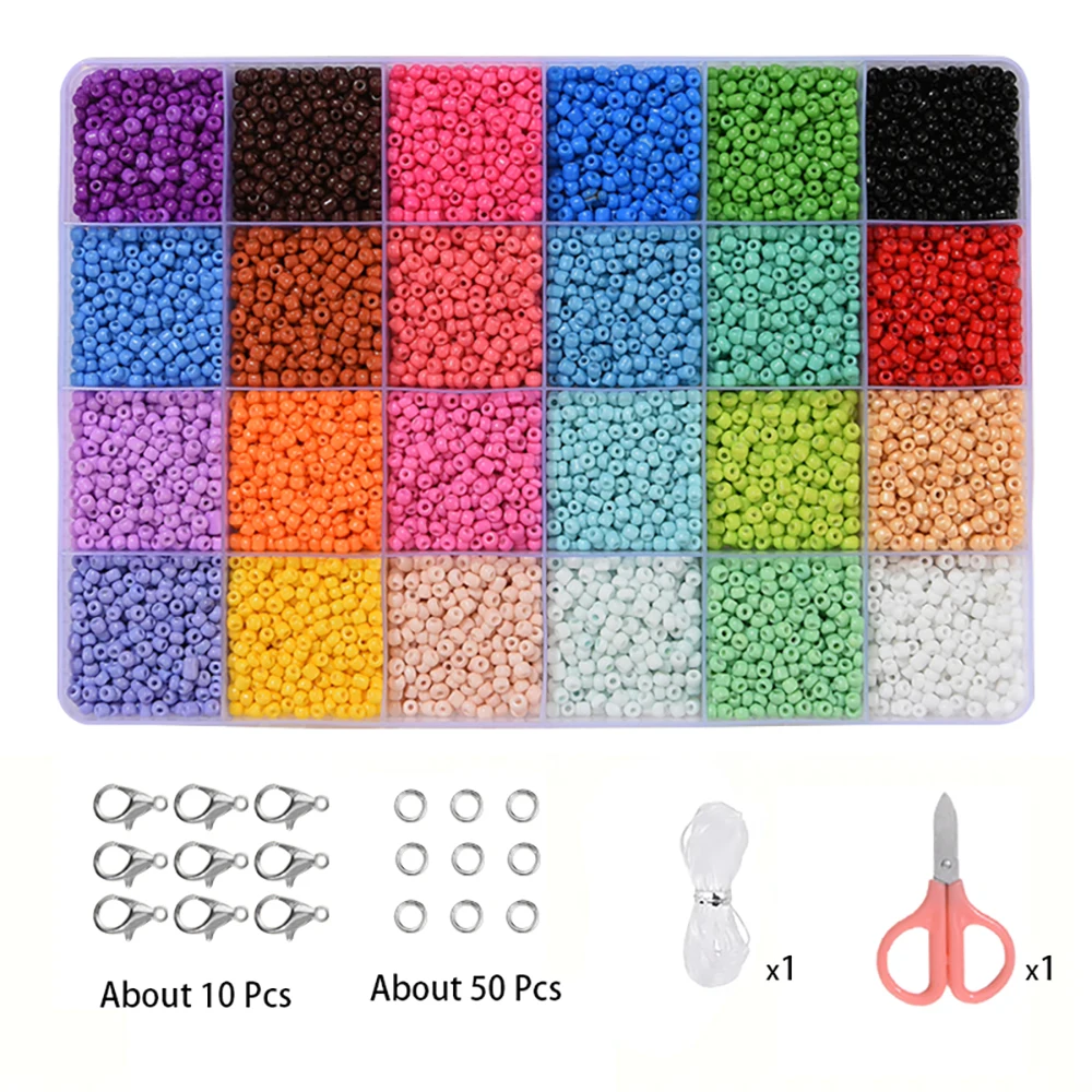 Caja De 156g Cuentas De Semillas De Vidrio SUNNYCLUE - 12 Colores, 4 Mm, Para Pulseras, Collares, Manualidades DIY