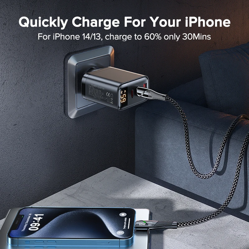 Tuodes 65w GaN Charger PPS PD USB Type C Fast thumbnail 11