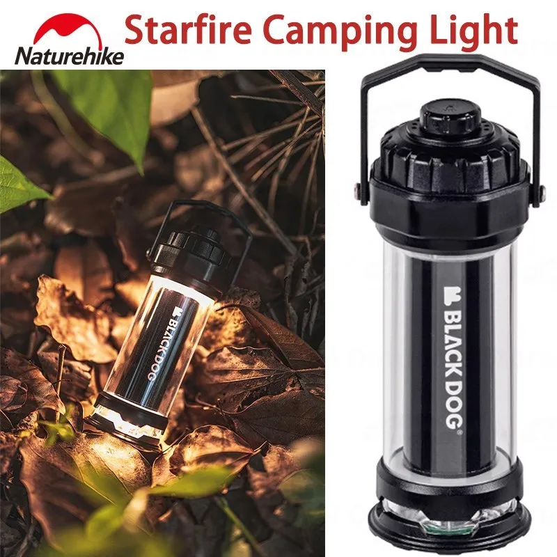 

Naturehike Blackdog Outdoor Camp Lighting Lamp 4 Modes IPX4 Waterproof Ultralight Portable Flashlight 130h Long Lasting 2600mAh