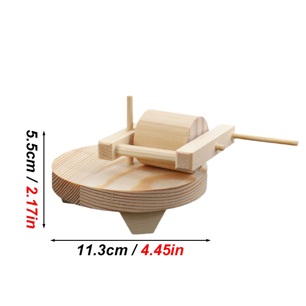 1pc Wood Interactive Parrot Chew Toy Durable Mill Shape Chew Grinding Toy for Bird Cockatiels Peonies Lovebirds Cage Accessories