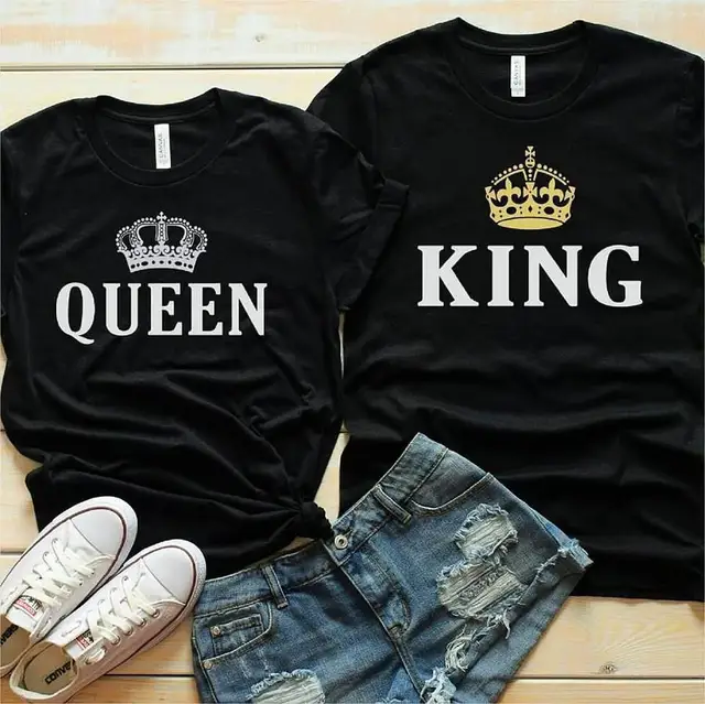 King Queen Crown Print Couple T Shirt: A Symbol of Royal Love