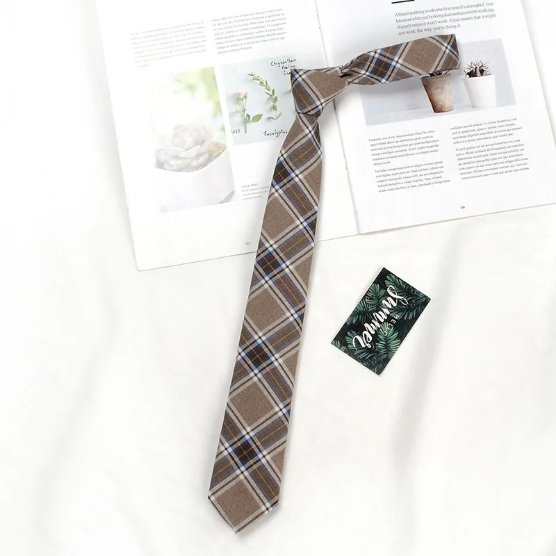 Brown Tie Men Shirt Gift Male Preppy College Style Coffee Stripe Retro Tie Decoration Jk Necktie Female Girly Kawaii Accessories bow tie,woven necktie,necktie set,clip on tie