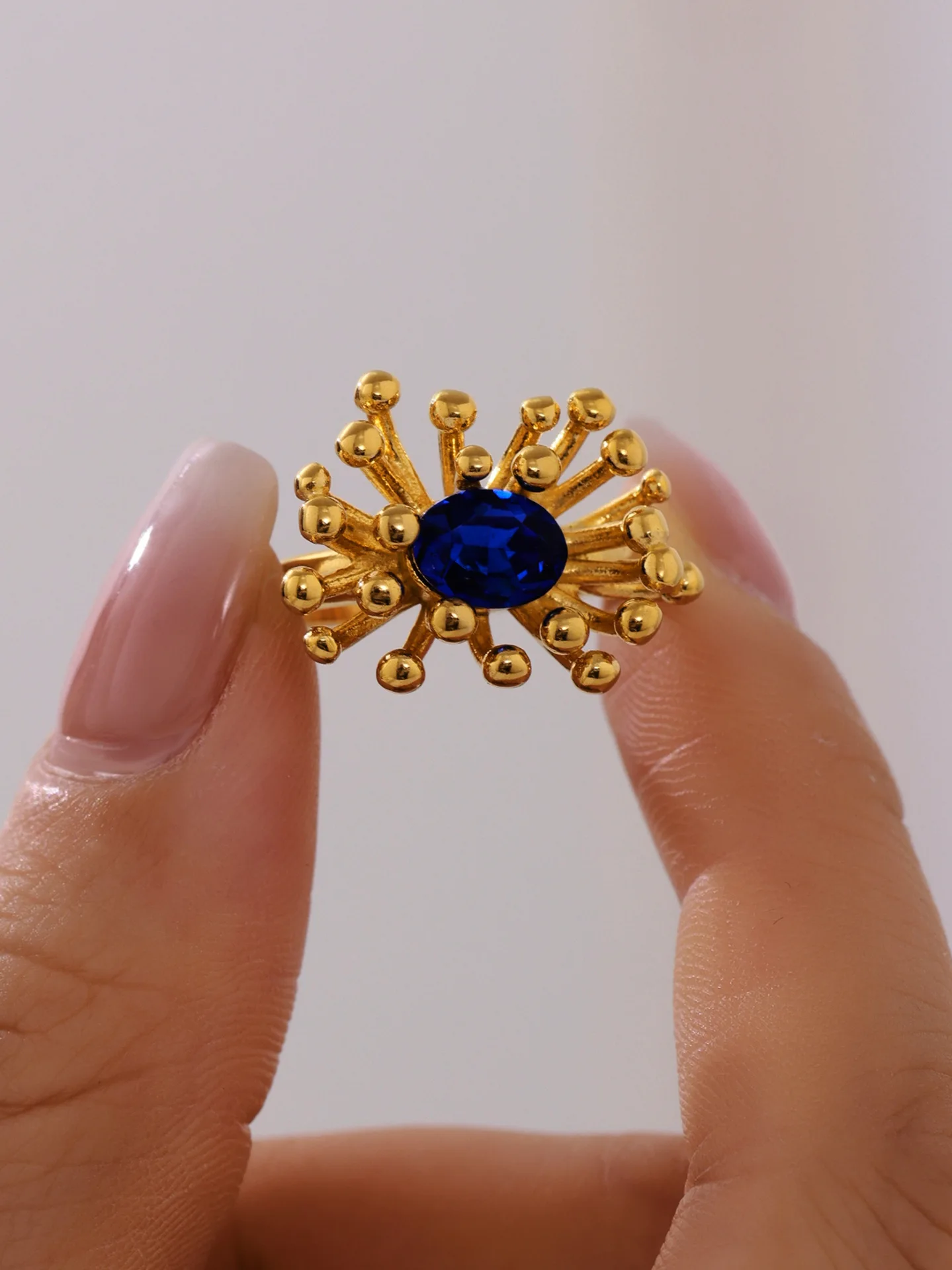 Riesenrad Staubblatt Design Edelstahl Ring Ohrringe Für Frauen Wasserdicht Vergoldet OL Luxus Ohr Stud Täglichen Schmuck Geschenk – Detail 8