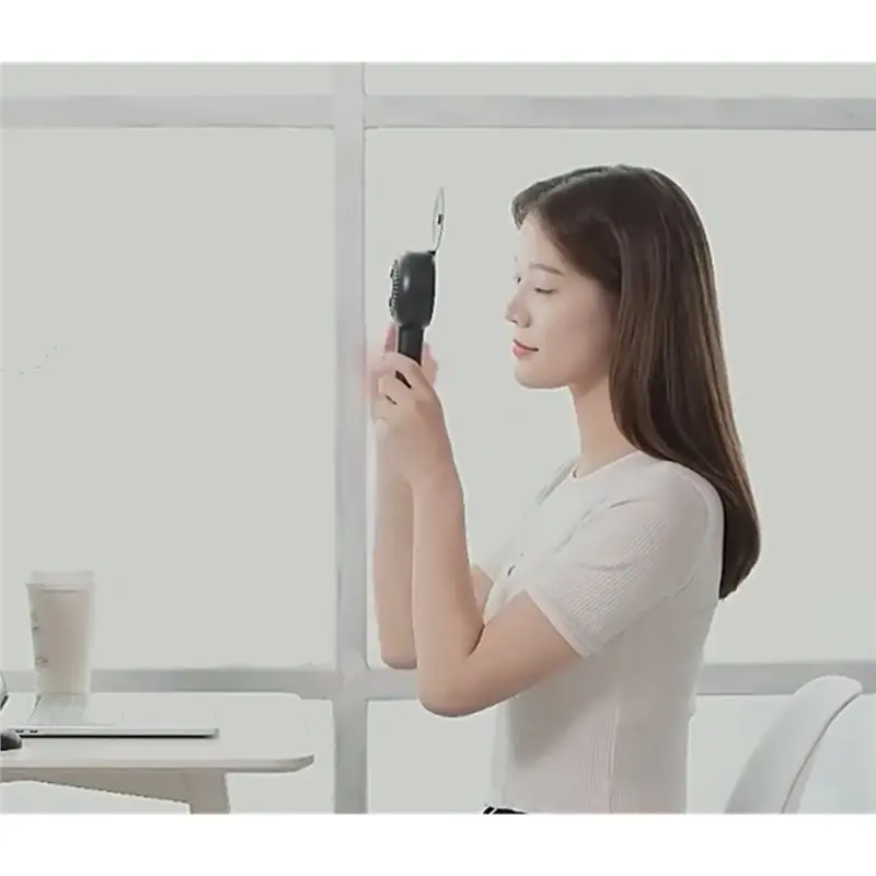 XB-미러 포함 3-in-1 미니 휴대용 팬 USB 충전식 냉각 팬(메이크업용), 필 라이트 포함