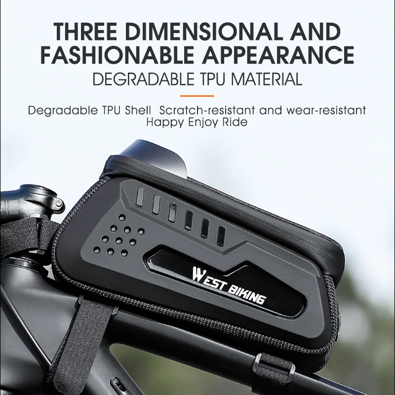 WEST BIKING MTB 로드 바이크 가방, 방수 프레임 프론트 탑 튜브 사이클링 가방, 터치스크린, 7.0 인치 휴대폰 케이스, 자전거 액세서리, 신제품