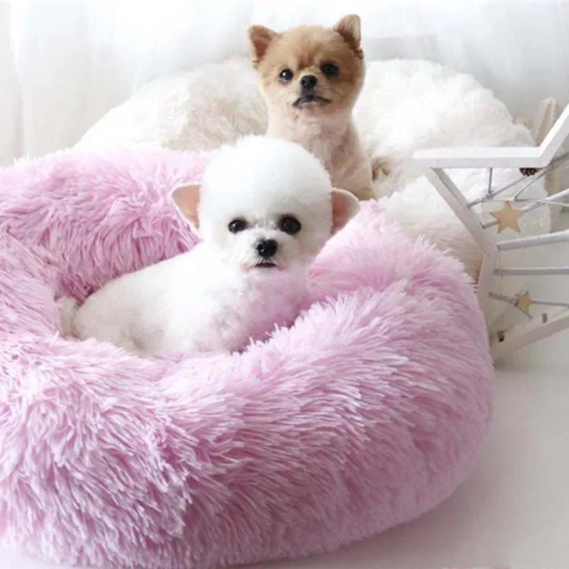 Title 6, 1 Pc Round Plush Pet Cat Bed Winter Warm Pet Ca...