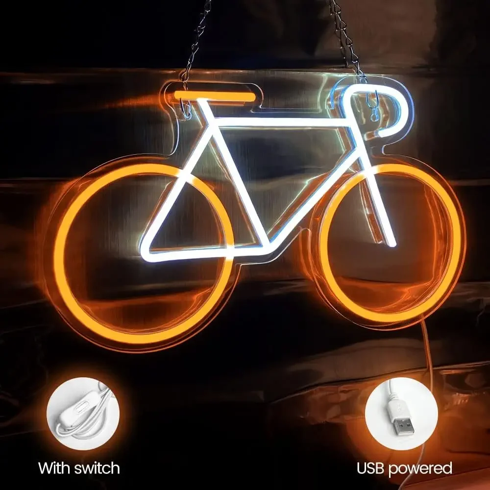 LED Light Bicycle Neon Lights For Wall Decor Bedroom
