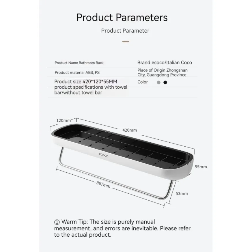 Bathroom Shelf Toilet Washstand Wall Shelf Storage Rack Bathroom Wall Hanging Punch-Free