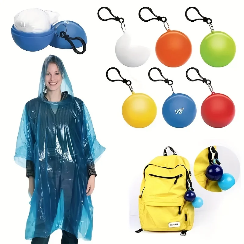 Raincoat poncho 1/3pcs Disposable Emergency Raincoat Foldable Keychain Rain Poncho In A Ball For Traveling Hiking Fishing Camping Outdoor Sport