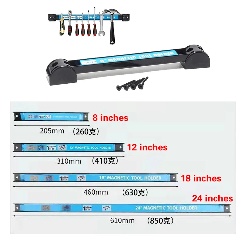 Heavy-duty Magnet Tool Bar Strip Rack,Magnetic Tool  Holder,Wrench Organizer Wall Mounted Storage Tool Bar Strip Rack Space-Save 2