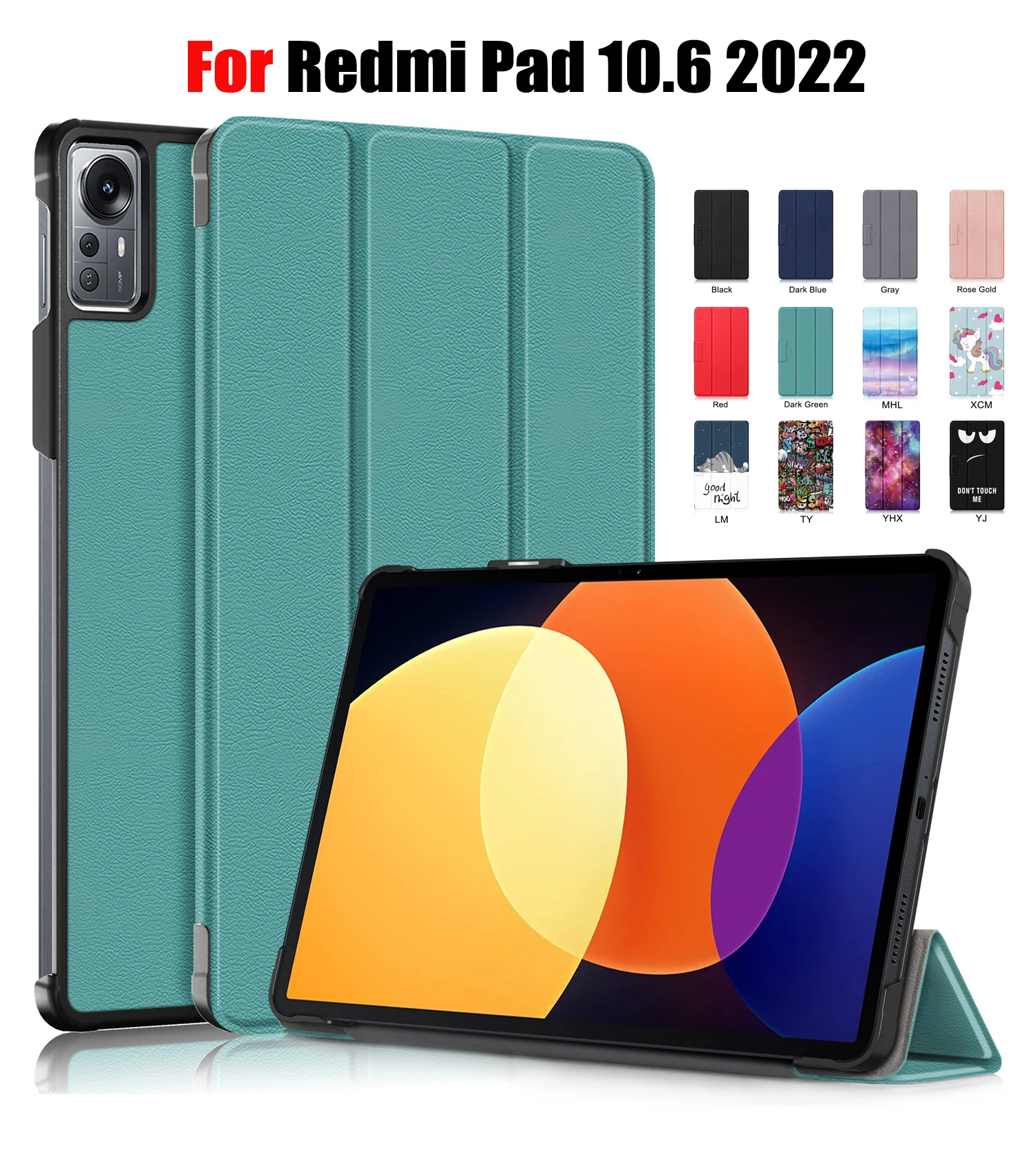 Smart Case for Xiaomi RedMi Pad 2022 10.61 Magnetic Filp Stand Cover Tablet  Funda for RedMi Pad SE 2023 Case 11 inch+Film+Pen - AliExpress