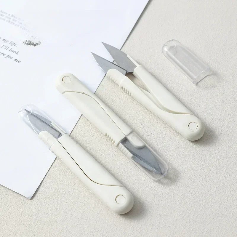 Sewing scissors Stainless Steel Spring Cover Portable Thread Head Fish Thread Cross-stitch Tailor's