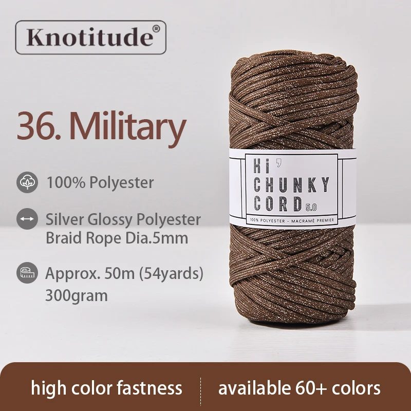 Silver Shimmer Macrame Rope - 5mm, 50m Spool, Glittered Finish