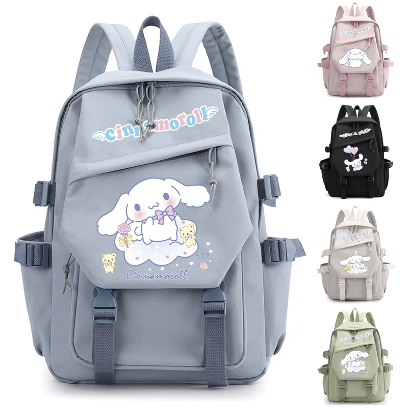 Anime Sanrio Plush Toy Cinnamoroll Backpack Children Girl Boy Black Blue Schoolbag Kawaii Student School Bag Computer Large Gift