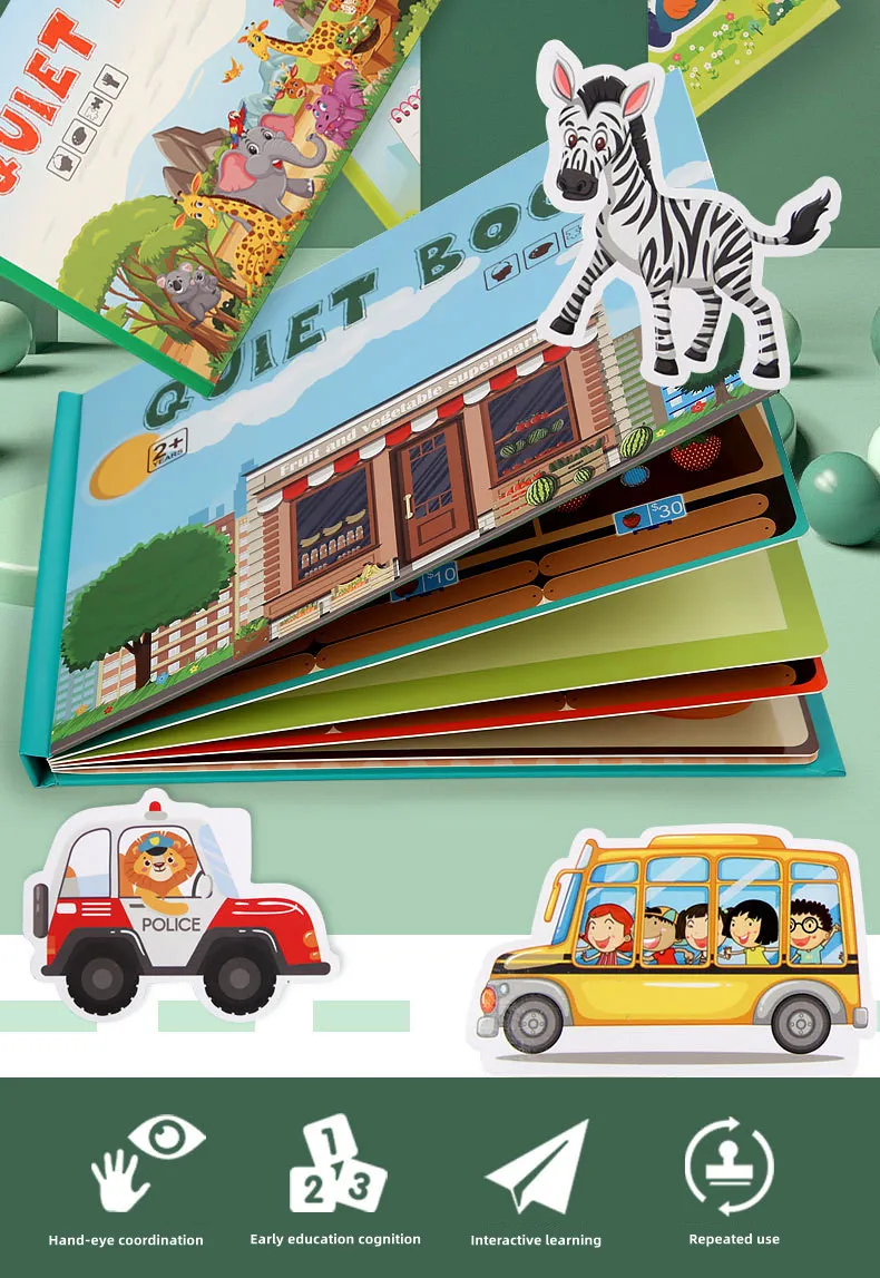 

Quiet Book Magic Sticker Toy Baby Educational Montessori Early Education Children Enlightenment Cognitive Material Package