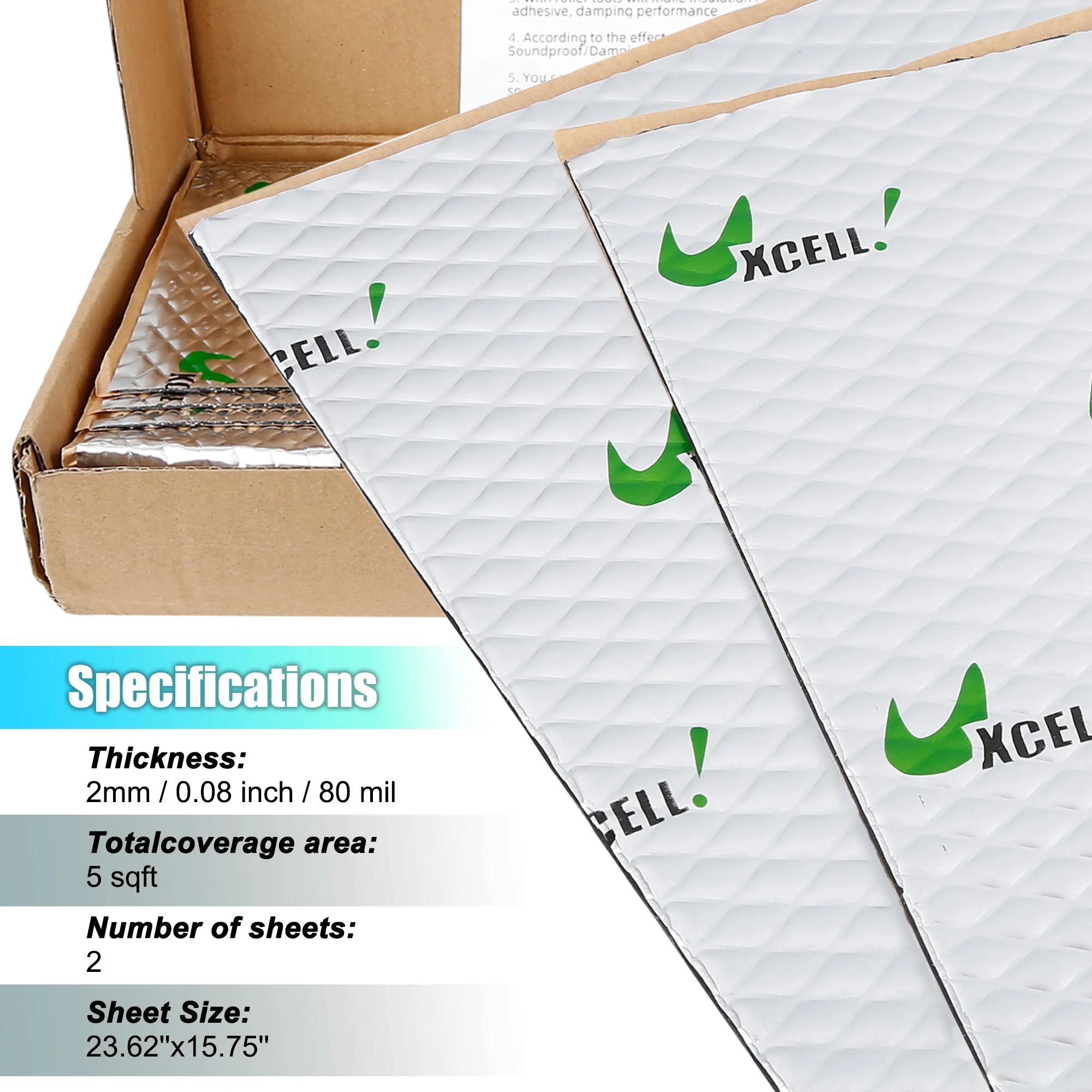 600x400mm Car Sound Deadener Heat Insulation Mat Butyl Rubber Self Adhesive for car heat insulation mat