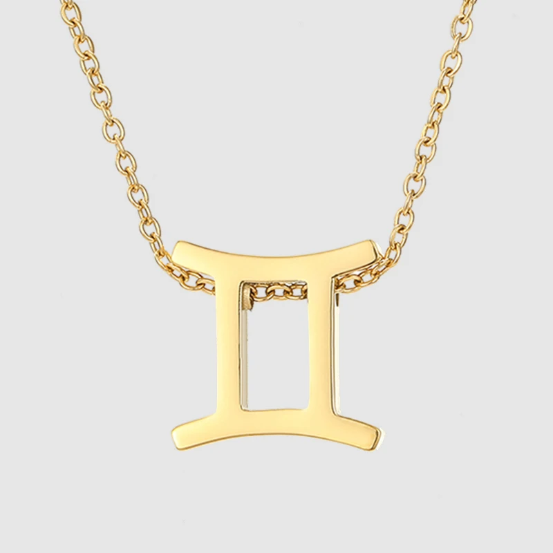 YL Collana in argento con pendente Gemini - Argento sterling 925-12 Constellation Zodiac Clock per donne e ragazze