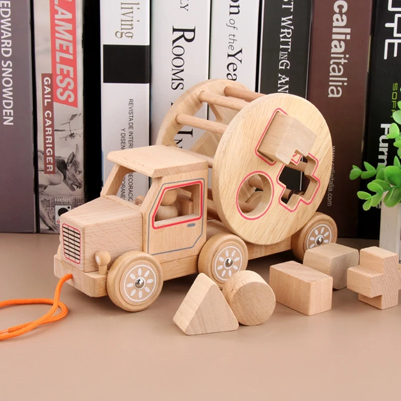 

Детский Деревянный конструктор, сборный автомобиль, подходящая форма, развивающая игрушка для детей, пазл, обучающие игрушки