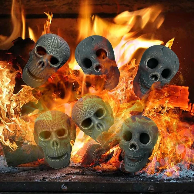 Fireproof Human Skull Logs Reusable Ceramic Skeleton Flame Fireproof  Imitated Human Skull Terrifying Human Skull Fire Pit - AliExpress